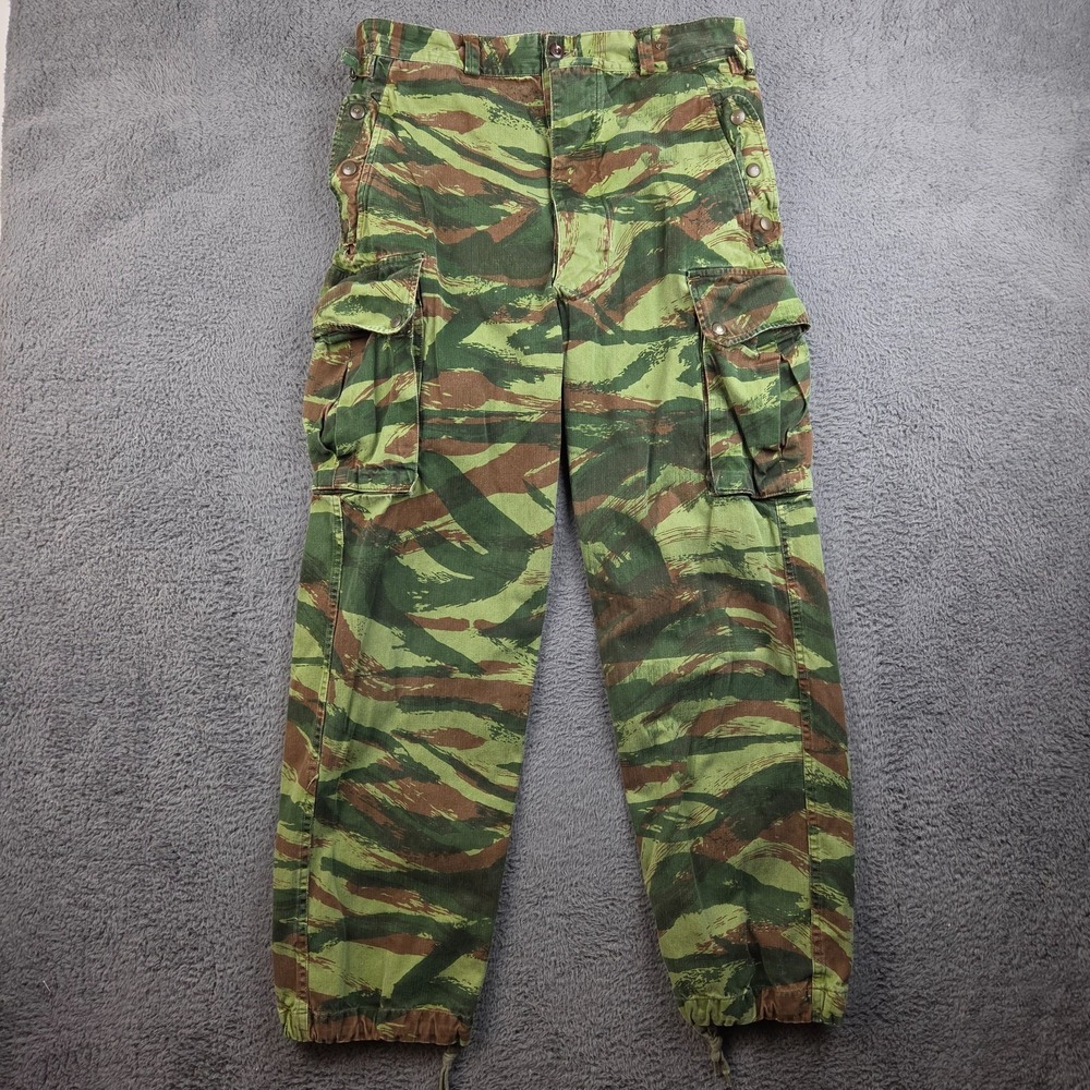 Vintage 1950s French Army TAP 47/56 Paratrooper Lizard Camo Cargo Pants Size 33